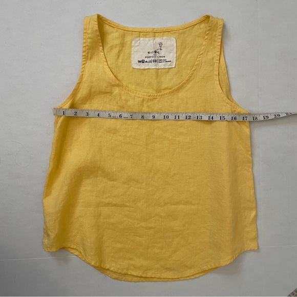 not PERFECT LINEN Yellow Tank Top in Small / Medium, Sleeveless Blouse No Flaws - Picture 5 of 10
